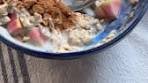 Apple-Cinnamon Overnight Oats ⅔ cup milk, plus more for ...