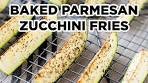 Baked Parmesan Zucchini Fries with No Breading!