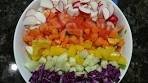 How to make RAINBOW Salad - Healthy Chopped Vegetable ...