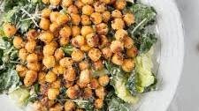 Kale Caesar Salad {with Parmesan Roasted Chickpeas}