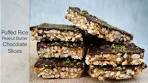 Puffed Rice Peanut Butter Chocolate Slices | NO SUGAR | NO ...