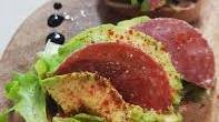 Simple breakfast~ Avocado & Salami open sandwich