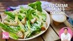 Veg Caesar Salad Recipe | Eggless Cesar Dressing | Healthy ...