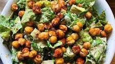 Vegan Caesar Salad Recipe with Crispy Chickpeas