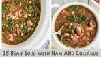 🥬Slow Cooker 15 Bean Soup with Ham and Collard Greens🍖