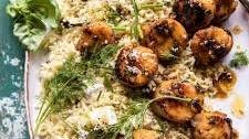 20 Minute Honey Garlic Butter Scallops and Orzo
