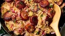 4-Ingredient Kielbasa and Sauerkraut Skillet