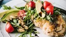Baked Chicken Milanese with Arugula, Tomato & Avocado