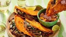 Beef Birria Queso Tacos with Consommé