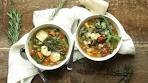 Beef & Vegetable Minestrone + Vegetable Tortellini Soup
