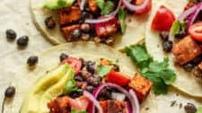 Black Bean Tacos with Roasted Sweet Potato