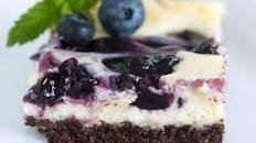Blueberry Swirl Chocolate Cheesecake Bars