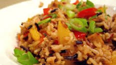 Brown Rice Stir-Fry With Flavored Tofu and Vegetables
