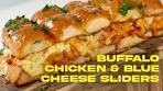 Buffalo chicken and blue cheese sliders