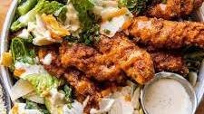 Buffalo Ranch Pretzel Chicken Caesar Salad