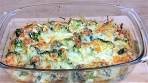 Cheese-broccoli-potato casserole baked with cheddar cheese ...