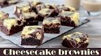 Cheesecake brownies, dolcetti al cioccolato con crema al ...