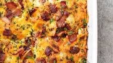 Cheesy bacon potato breakfast casserole