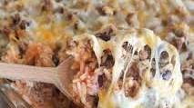 Cheesy Beef Enchilada Casserole