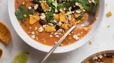 Cheesy Black Bean Tortilla Soup