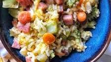 Cheesy Ham and Broccoli Rice Casserole