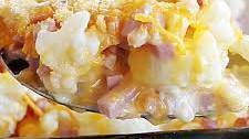 Cheesy Ham and Cauliflower Casserole