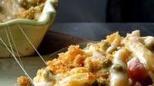Cheesy Ham Peas Baked Penne Casserole