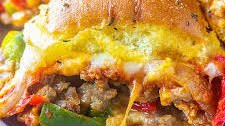 Cheesy Sausage and Pepper Italian Sliders Recipe + Video