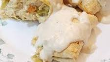 Chicken Chimichangas with White Sauce