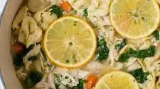 Chicken Tortellini Soup with Spinach and Greens