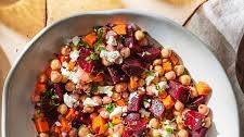 Chickpea, Beet & Feta Salad with Lemon-Garlic Vinaigrette