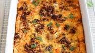 Chorizo and Spiralized Sweet Potato Breakfast Casserole