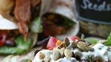 Cilantro Chicken Black Bean Wrap with Lime Cream