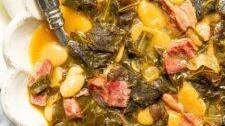 Collard Greens Soup With Beans and Ham