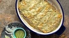 Creamy Green Chile Turkey Enchiladas