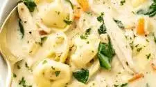 Creamy Lemon Chicken Tortellini Soup