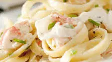 Crevettes à la crème et aux fettucine