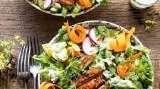 Crispy Buffalo Ranch Chicken Salad with Goddess Dressing