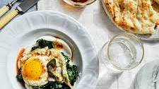 Crispy Fried Eggs with Yogurt, Greens, and Smoked Herb Butter