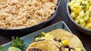 Cuban Chicken and Black Bean Tacos with Pineapple Salsa