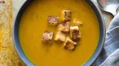 Curried Pumpkin Soup with Crispy Tofu