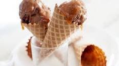 Dark Chocolate Frozen Yogurt with Salted Caramel