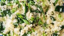 Easy & Decadent Vegan Cauliflower Spinach Risotto