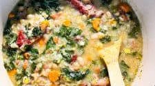 Easy Ham and White Bean Kale Soup