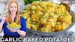 Easy Herb & Garlic Baked Potatoes Recipe - Garlicky & So ...