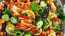 Fried Halloumi Greek Salad