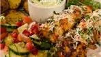 Garlic Parmesan Chicken Skewers with Herby Potatoes
