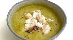 Green Coconut Curry Soup with Fresh Crab Meat