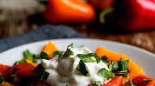 Grilled Peppers with Garlic Yogurt