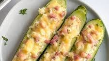 Ham and Cheese Stuffed Zucchini